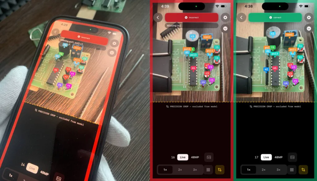 Mobile visual inspection for through-hole PCB assembly — Inventor