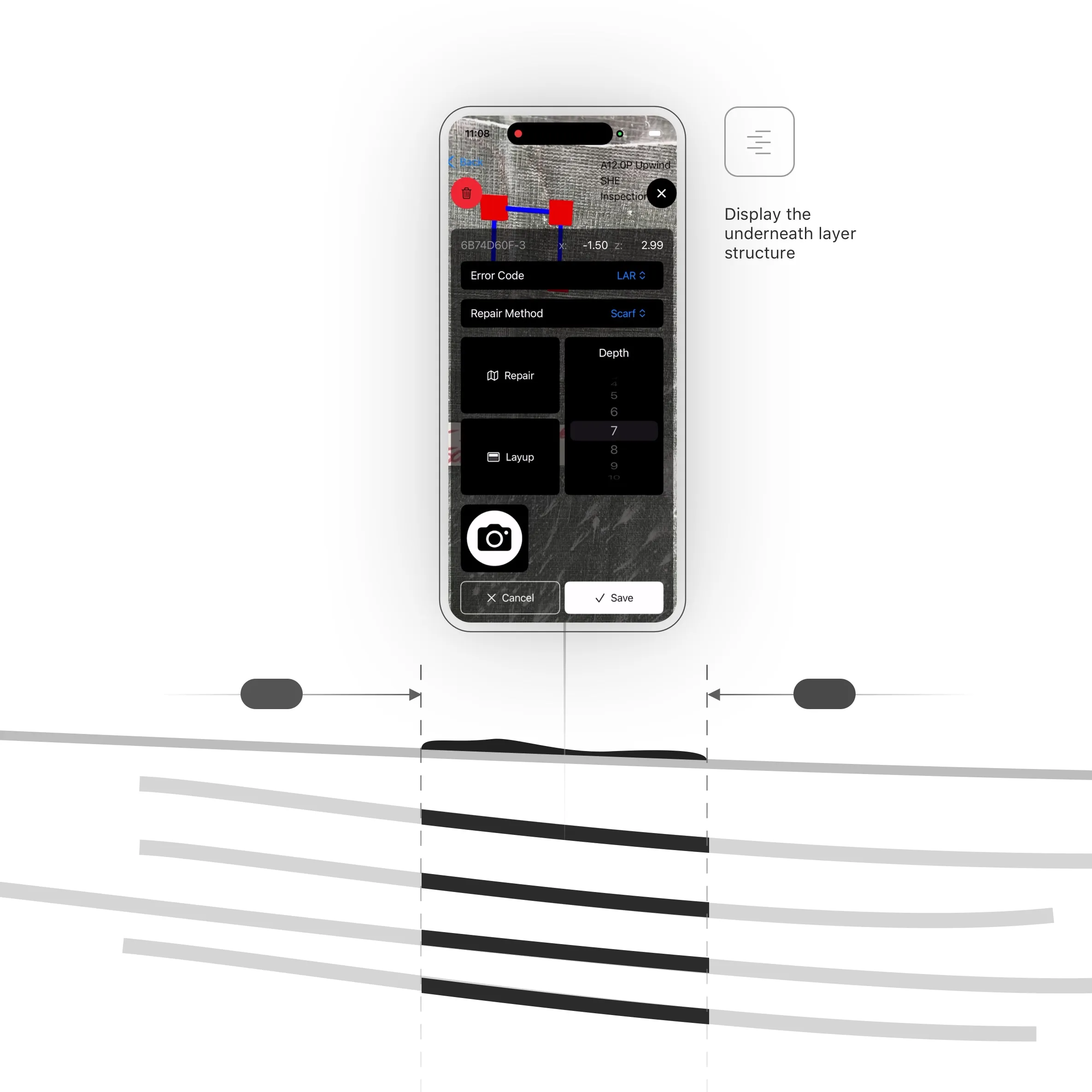 Layup Registration Table layer breakdown